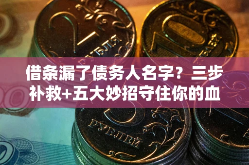 济南借条漏了债务人名字？三步补救+五大妙招守住你的血汗钱